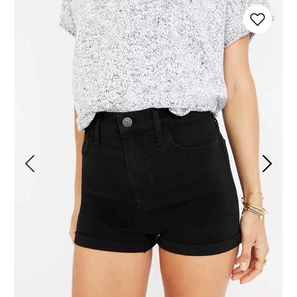Madewell High-Rise Jean Shorts Black, Size 30
